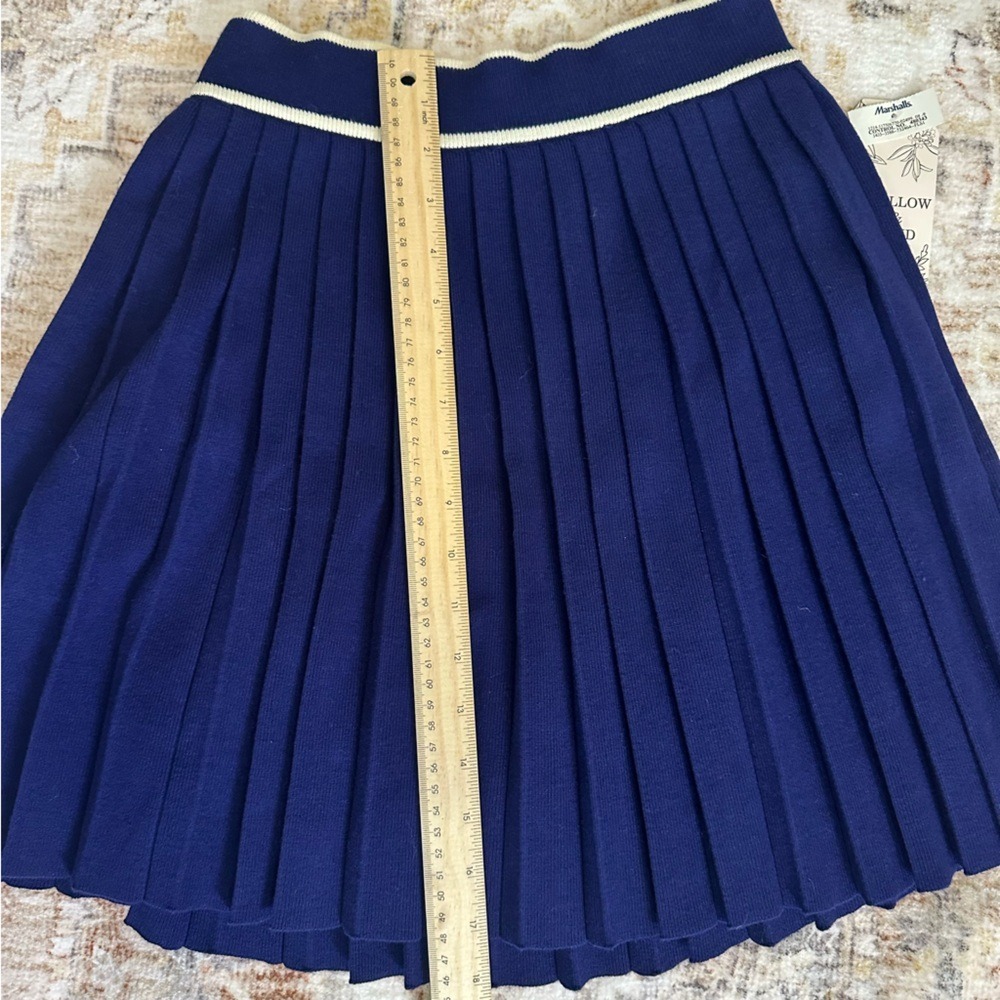 Willow & Wind Navy Blue Pleated Knit Skirt Size M - Preppy Tennis Style Mini NEW - Picture 11 of 12